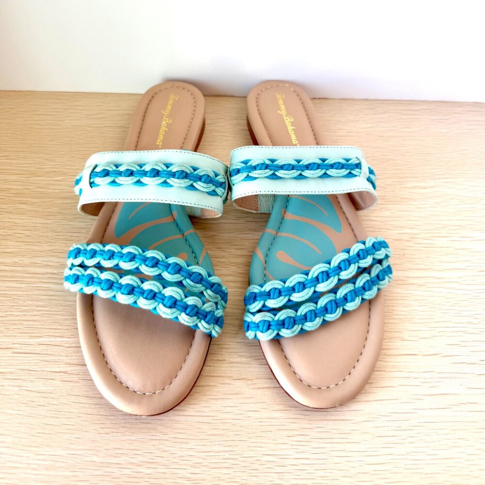 New Tommy Bahama Women's Sade Flat Sandal Turquoise Hard to Find